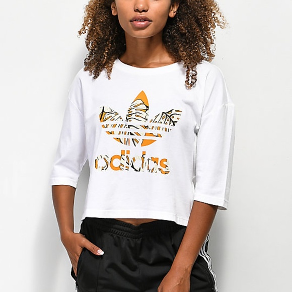 adidas Tops - NWT Adidas Trefoil Crop Tee